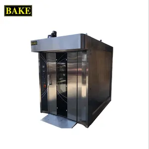 Rvs gas roterende oven/bakkerij oven/bakkerij apparatuur 16 trays diesel roterende bakoven