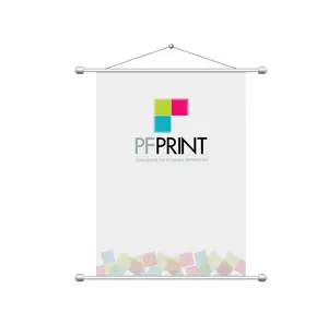 Custom 230g Polyester Outdoor Wall Scrolls/Wall Mounted Hanging Vertical Banner for Decoration