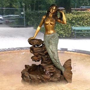 Approvisionnement d'usine belle jardin bronze nu sirène sculpture de fontaine d'eau - Product Image 6