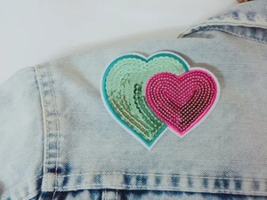 מותאם אישית מספר ורוד פוליאסטר כסף בד גליטר ויניל רקמת תיקוני מקל בד רקום - Product Image 6