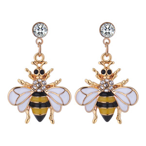 Rhinestone di modo coreano bumble bee ciondola gli orecchini delle donne - Product Image 6