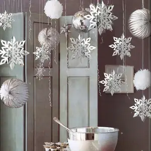 Ornement de noël 3D Noël flocon de neige suspendus décorations pendentif