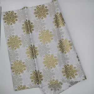 Gold metallic elegant kids christmas gift wrapping 17gsm printable custom printed tissue paper