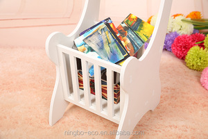 Eco-friendly Wooden Rack Holder for Magazine White Round Side Wooden Coffee <strong>Table</strong> <strong>with</strong> Drawer <strong>Shelf</strong> - Product Image 3