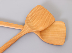 Juego de Espátulas de Madera de Teca Antiadherentes de 39 cm con Mango Largo para Cocinar - Product Image 3