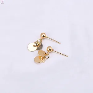 Women Fashion Jewelry 14K Saudi Gold Earrings Design Modern Minimal Earrings