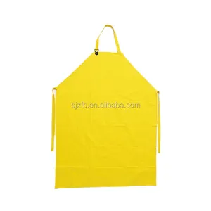 Yellow PVC/Polyester waterproof and oilproof aprons for adults