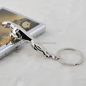 NEW Fashion Car Auto Logo Jaguar Keychain Stylish Alloy Leopard Key Chain Silver Animal Sport Key Rings