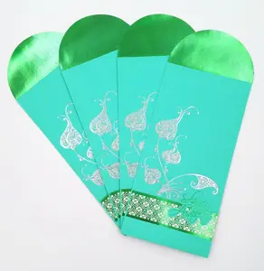 Stampa su misura della busta di festival del pacchetto dei soldi verdi di fluorescenza della carta patinata lucida