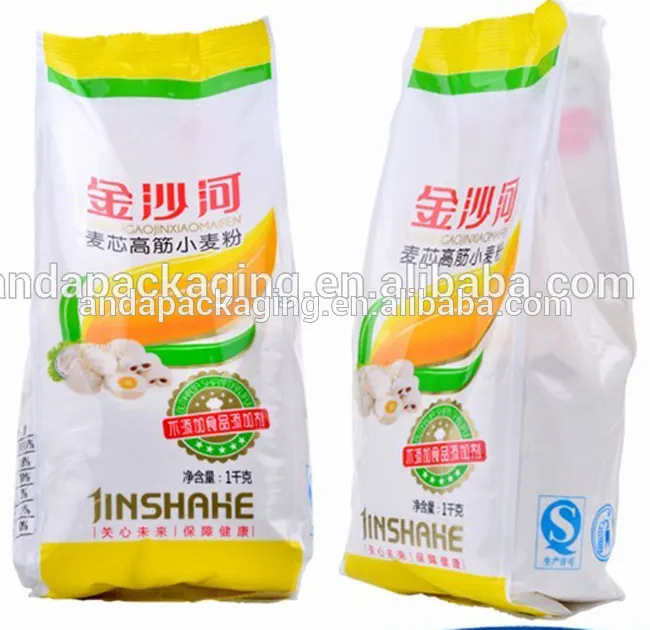 custom printed plastic flour bag/maize flour sachet packaging/wheat flour bag