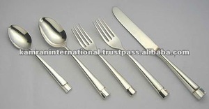 Ensemble de couverts de luxe écologiques en laiton et en acier inoxydable Design royal unique pour les hôtels de fêtes de mariage - Product Image 2