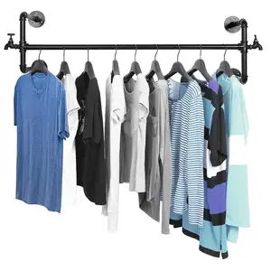 Rack de roupas industriais, rack de parede de roupas comercial de metal