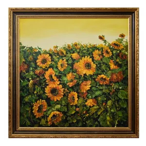 Modern Home Decorative Wall Artwork Handmade Sunflower Canvas Harvest Oil Painting
