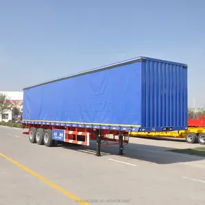 3 essieux rideau côté <span class=keywords><strong>remorque</strong></span> semi pour la boisson transport PVC rideau 13*2.5*3.7m - Product Image 1
