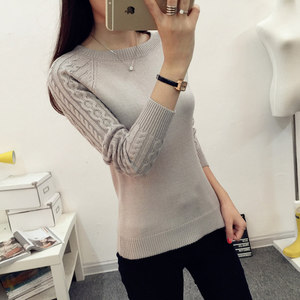 Suéteres y jerséis de punto liso para primavera y otoño, jersey de manga larga para mujer, Tops de tricot para mujer - Product Image 3