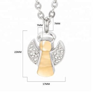 Marlary Cremazione Dei Monili 18K Oro Placcato In Acciaio Inox Elegante Angelo Urna Del Pendente Della Collana - Product Image 6