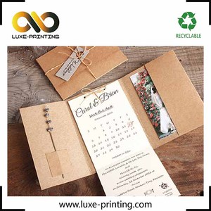 Recepción invitación fecha atar embalaje tarjetas textura especial sobre papel de arte con la naturaleza Kraft marrón color - Product Image 6