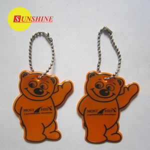 SONNENSCHEIN werbe pvc reflektierende tier glow in the dark sicherheits keychain - Product Image 3