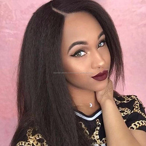 LM alta calidad 10-28 pulgadas afroamericano peluca straight 360 LACE frontal con el pelo del bebé - Product Image 1