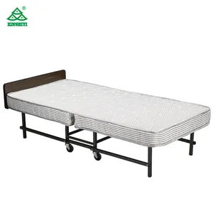 Günstige klapp einzigen bett mit metall beine/abnehmbare einzel bett für camping komfortable outdoor bett mit rad fabrik direkt verkauf