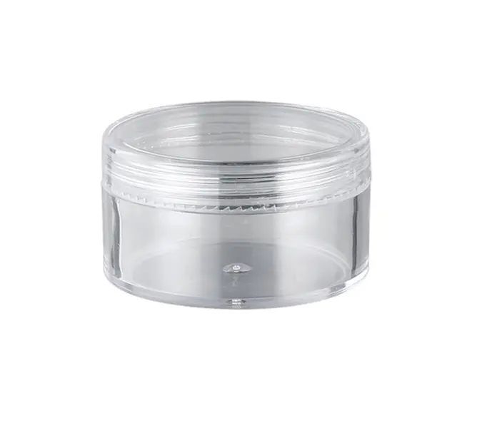 cosmetic plastic containers 3g 5g 10g 15g 20g 30g Clear crystal PS jar with clear screw cap for sample face cream