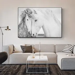 Dropshipping Tranh Ngựa 3d In Acrylic Trang Trí Nhà Cửa Nghệ Thuật Treo Tường Màu Đen Và Trắng