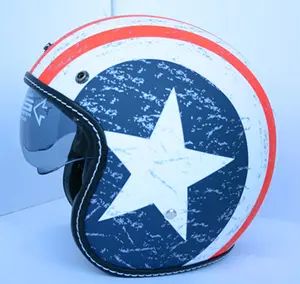 A buon mercato Scooter Casco Mezzo stampato A Breve Moto Casco Aperto del Fronte