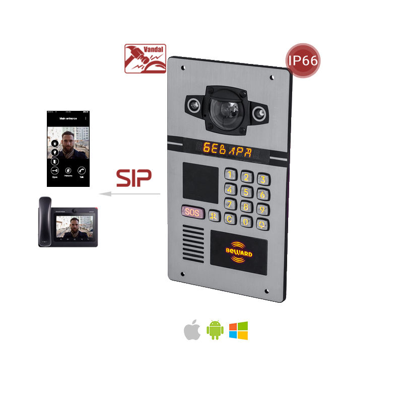 Waterproof RTSP SIP IP Video Doorphone for Apartment Security