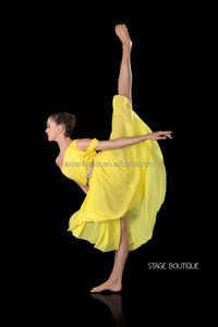 Pulido amarillo vestido lírico estilo griego traje de la danza - Product Image 3