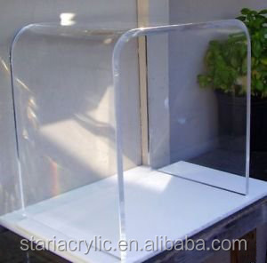Table d'appoint <span class=keywords><strong>en</strong></span> acrylique transparent au <span class=keywords><strong>design</strong></span> moderne 20.5 "de large x 16" de profondeur x 22 "de haut x 3/4" d'épaisseur - Product Image 2
