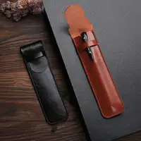 Factory Outlet Lembut Kulit Case Pena Portable Kulit Pena Case Pemegang Tunggal Pulpen Kotak