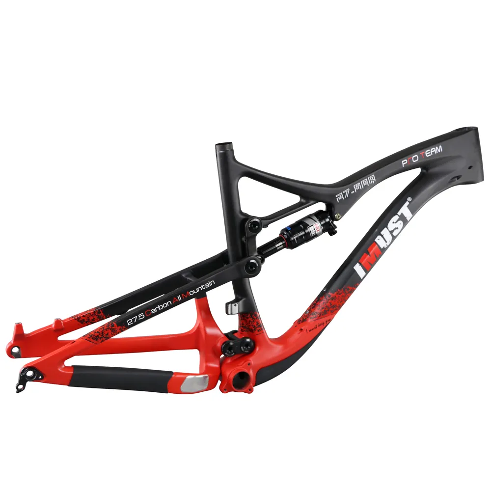 wholesale cheap carbon T700 thru axle full suspension carbon frame for mountain bike