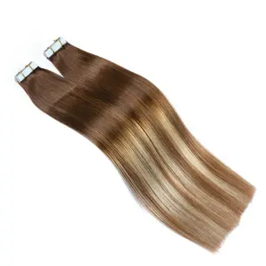 高速配信ストックヘアオンブルと混合色T4/6 P T4/24人毛のバラヤージュヘアエクステンションテープ - Product Image 1