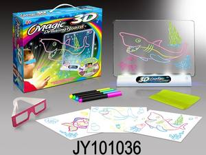 Bloc de Dibujo Mágico para Niños, Tablero de Dibujo 3D Luminoso, Bloc de Dibujo Educativo con Diseño de Dinosaurios, con 2 Gafas 3D - Product Image 6