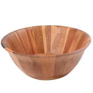 Grote acaciahouten saladekom serveerschaal voor fruit of salades, 30 cm diameter x 18 cm hoogte, keukenkom voor thuis - Product Image 4