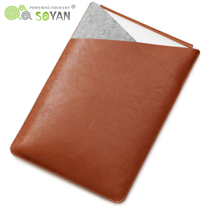 Commercio all'ingrosso Doppio Strato Splice Feltro Cassa di Cuoio Del Computer Portatile 13 14 15.6 pollice Copertura Per <span class=keywords><strong>MacBook</strong></span> 13 - Product Image 3