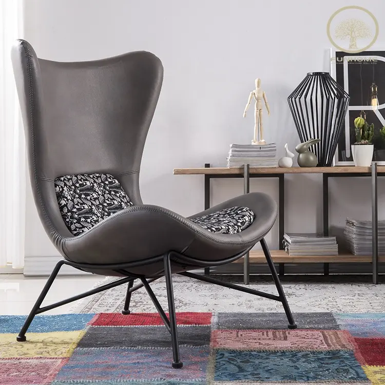 Sillas de silla de bola redonda, sillón de tela de tapicería contemporánea