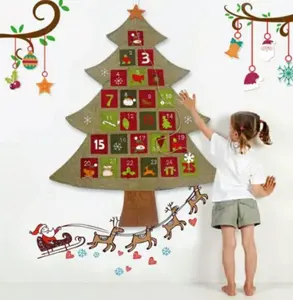 nativity Christmas Tree Reusable Advent Calendar for Christmas Wall decoration