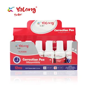 Yalong High Quality Correction Fluid Quick Dry Brush Style White Correction Pen Fluid