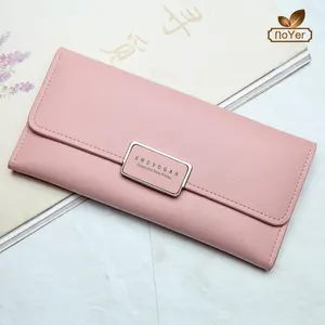 Beautiful womens leather travel wallet with zip coin pocket ladies trendy hand purse wallets