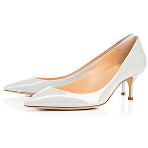 WETKISS สำนักงานรองเท้าโรงงานขายส่งสุภาพสตรีปั๊มรองเท้า Kitten Heel Pointed Toe ส้น Jobs สิทธิบัตรหนังปั๊ม2021 - Product Image 2