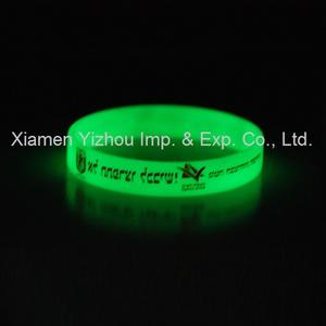 buchstaben gedruckt fashional silikon armband glow in the dark - Product Image 1