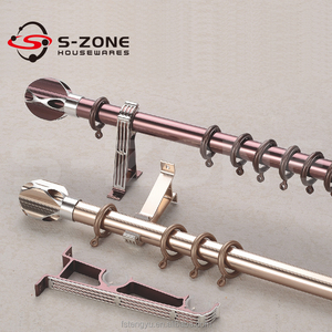 Double inoxydable maisons et jardins tringle à rideau et tube / pôle ensemble, Alliage, 9/10 " diamètre de la tige - Product Image 2