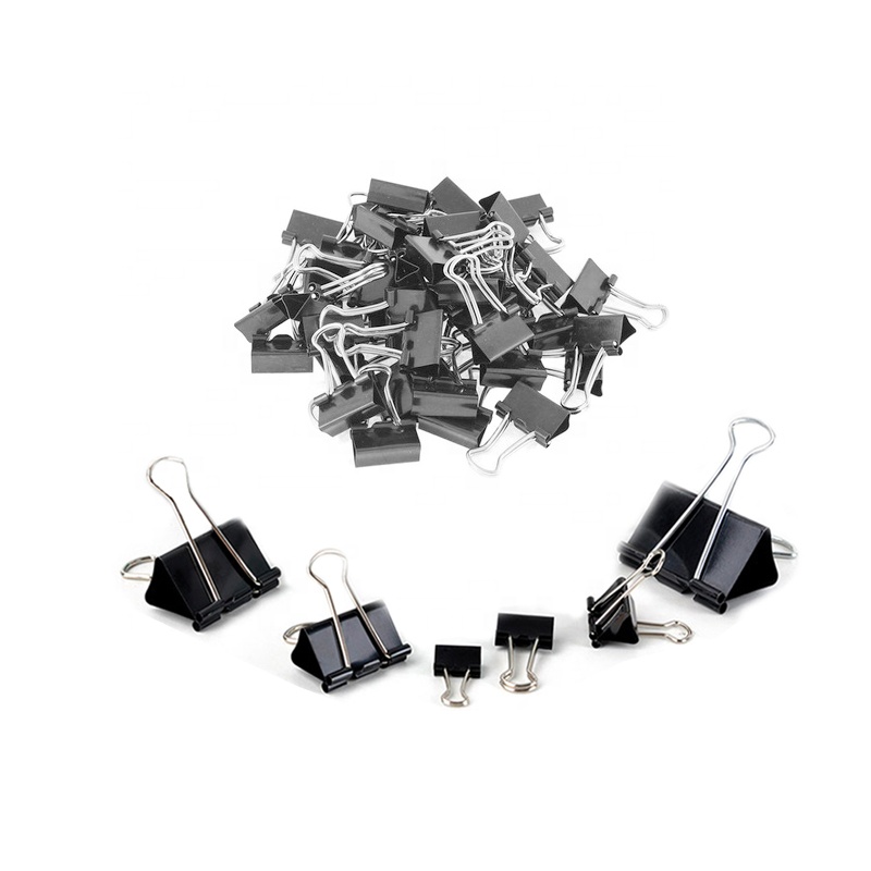 Clipe encadernador de metal preto, amostra grátis 19mm, notas, clipe de papel de letras, materiais de escritório, produto de fixação