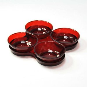 Plateau rond en acrylique bleu simple à 4 voies - Product Image 2