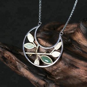 Lotus Fun Fijne Sieraden Ketting Natuursteen Lente Blad 925 Sterling Zilver Verguld Voor Vrouwen Jubileum Dating - Product Image 3