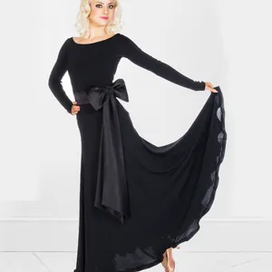 Octm011 ladys ballroom vestidos longos modernos, meninas traje de dança ocidental