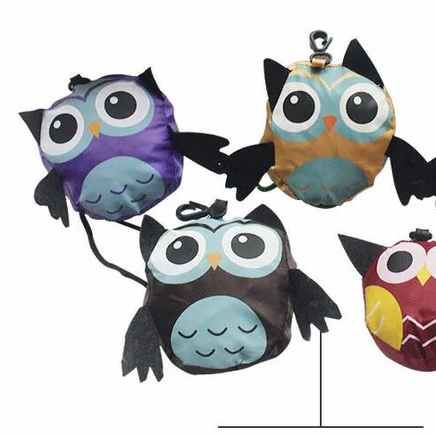 Environmentally friendly shopping bags folding portable shopping bags cute owls, creative cat bag folding storage box