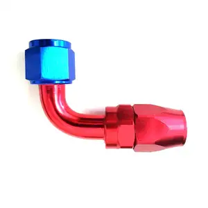 8 AN AN8 to 3/4 NPT Male Hose Fitting Adapter AN8 to 3/4 NPT Union Fuel Oil Line Pipe Connector Blue Anodized Aluminum Flare Male 