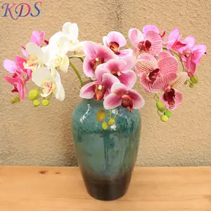 Yapay orkide bitkiler düğün dekorasyon çiçek tek 5 kafaları sahte sahte çiçek orkide düğün bahçe ev dekor